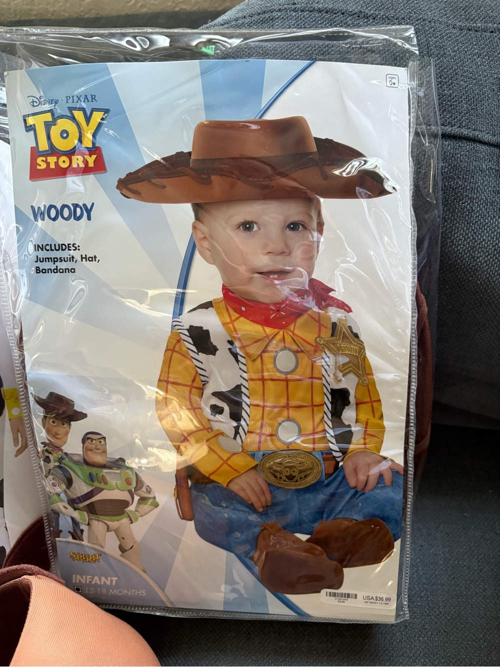 Disney Toy Story Woody Infant Costume - Yellow & Brown 12-18month